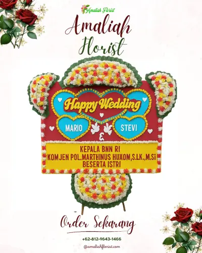Karangan Papan Bunga Pernikahan di Ende